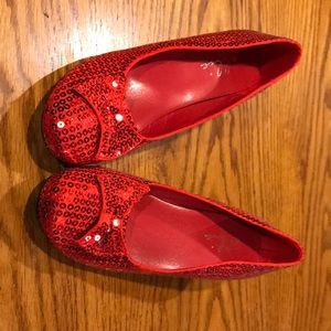Size 7 Ruby Red Sequins Heels